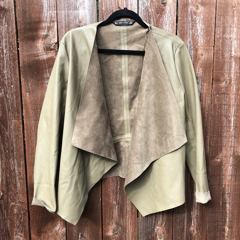 Zara Asymmetrical Faux Leather Jacket | XL